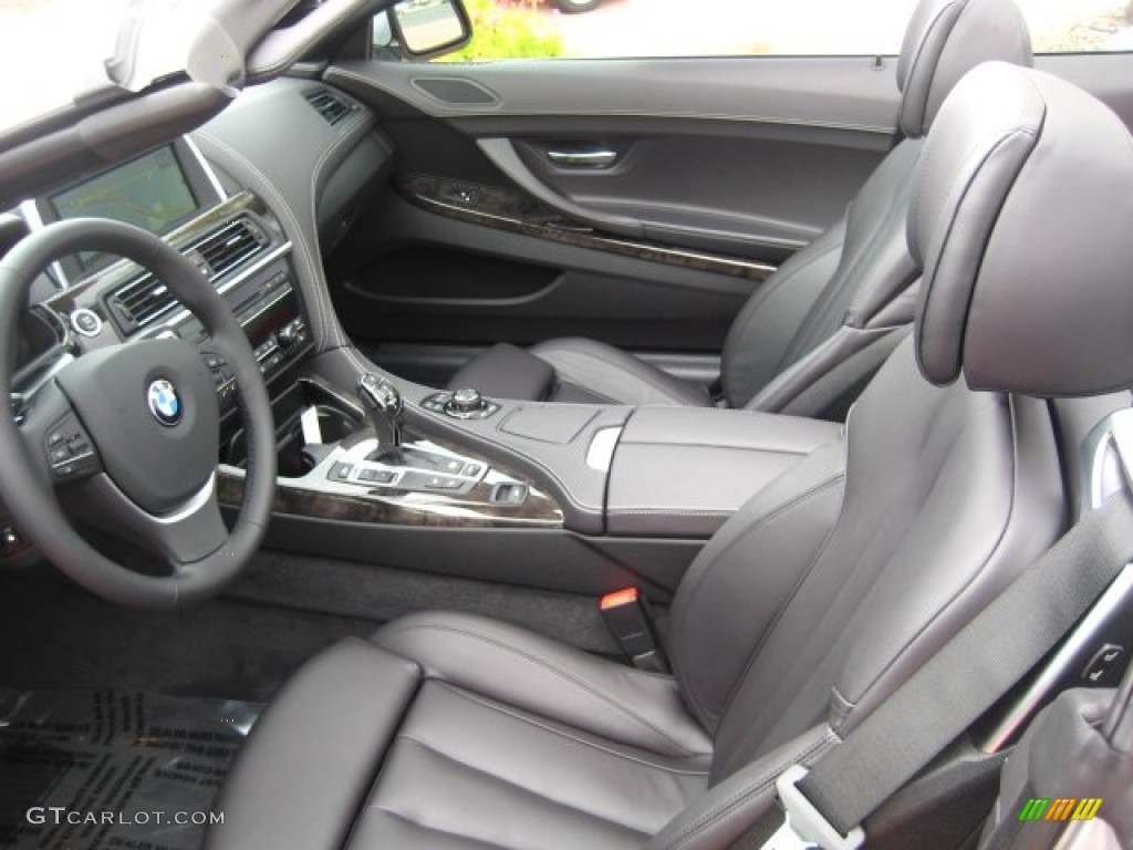 Black Nappa Leather Interior 2012 BMW 6 Series 650i Convertible Photo #51817907