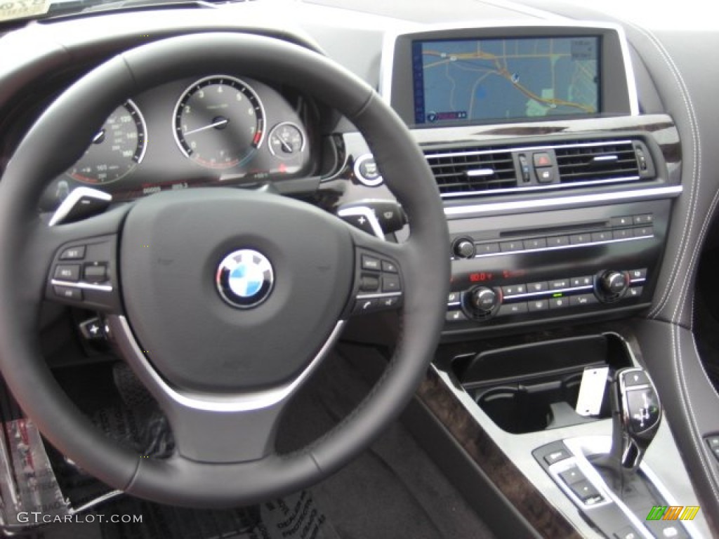2012 BMW 6 Series 650i Convertible Black Nappa Leather Dashboard Photo #51817925