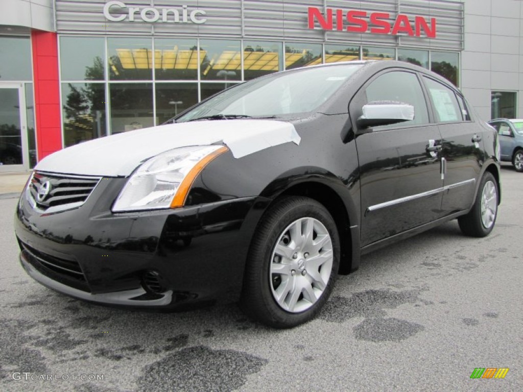 2012 Sentra 2.0 S - Super Black / Charcoal photo #1