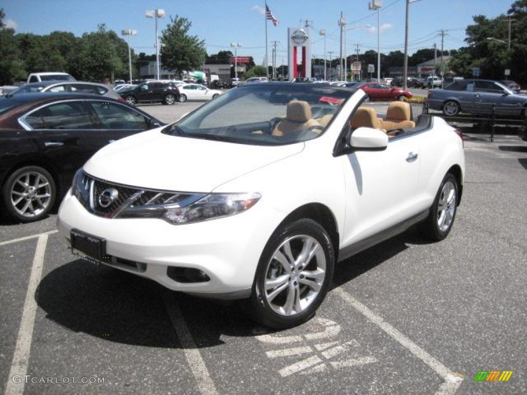 2011 Murano CrossCabriolet AWD - Glacier White Pearl / CC Camel photo #1