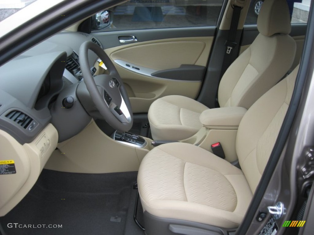 Beige Interior 2012 Hyundai Accent GLS 4 Door Photo #51827317