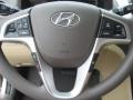 Beige 2012 Hyundai Accent GLS 4 Door Steering Wheel