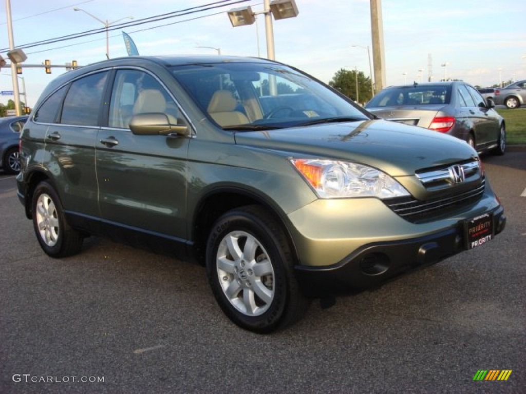 2009 CR-V EX-L 4WD - Green Tea Metallic / Ivory photo #7