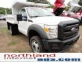 Oxford White - F450 Super Duty XL Regular Cab 4x4 Dually Dump Truck Photo No. 2