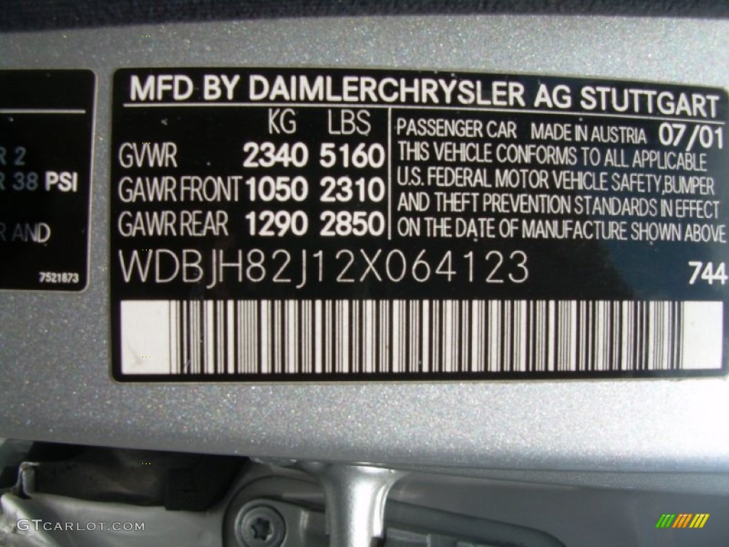 2002 E Color Code 744 for Brilliant Silver Metallic Photo #51831832