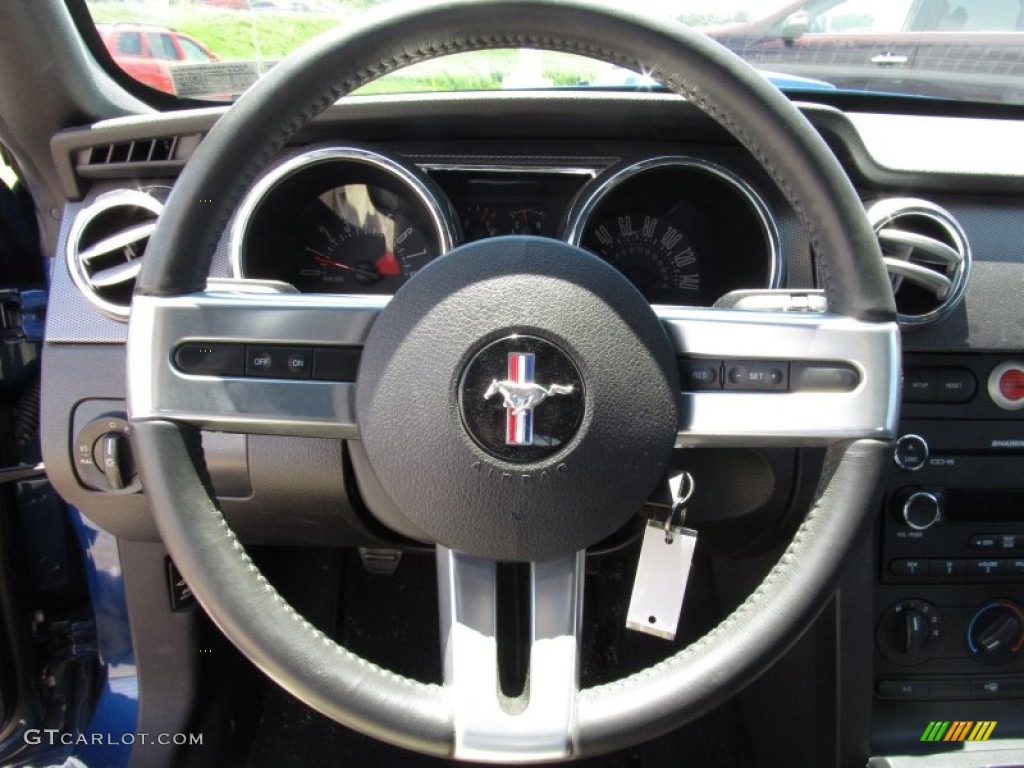 2008 Ford Mustang GT Premium Coupe Dark Charcoal Steering Wheel Photo #51832291