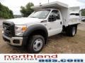 Oxford White - F450 Super Duty XL Regular Cab 4x4 Dually Dump Truck Photo No. 4