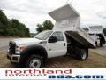 2011 Oxford White Ford F450 Super Duty XL Regular Cab 4x4 Dually Dump Truck  photo #11