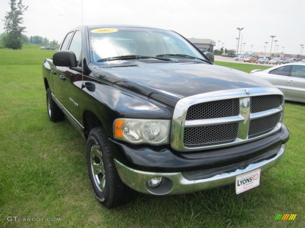 2002 Ram 1500 SLT Quad Cab 4x4 - Black / Dark Slate Gray photo #8