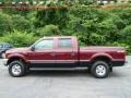 2000 Dark Toreador Red Metallic Ford F250 Super Duty Lariat Crew Cab 4x4  photo #2