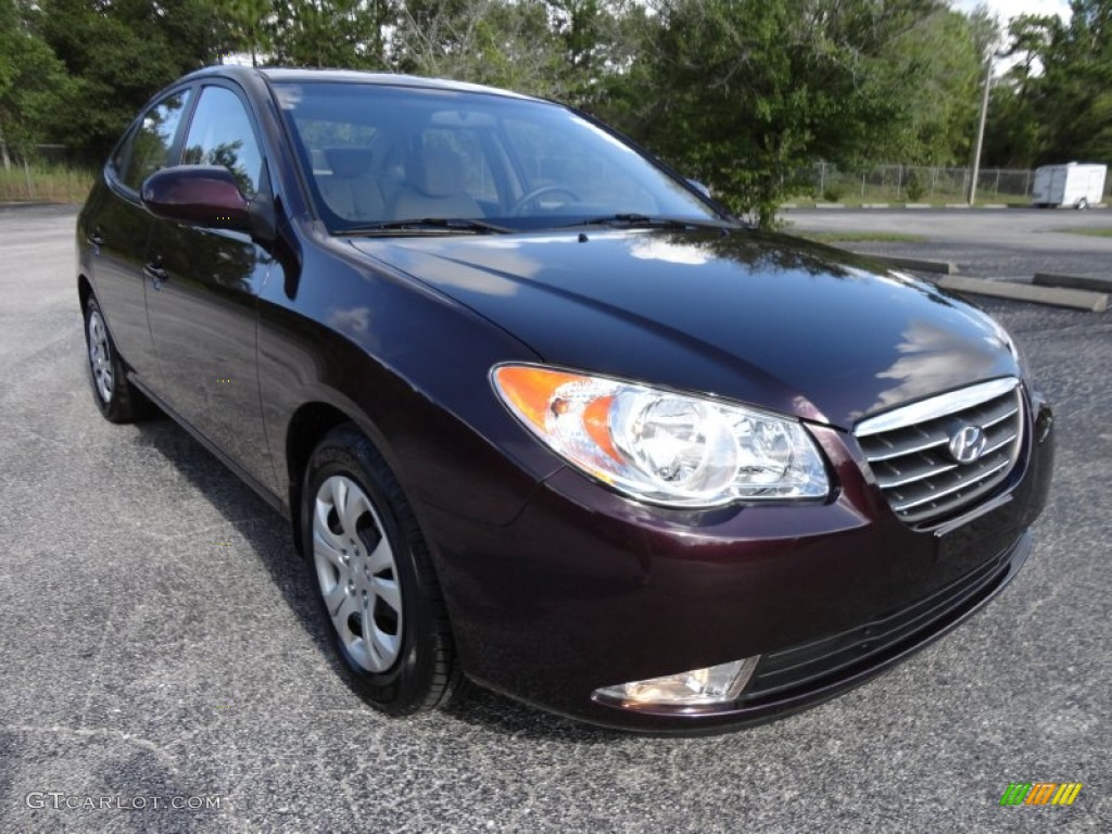 2009 Elantra GLS Sedan - Purple Rain / Beige photo #12