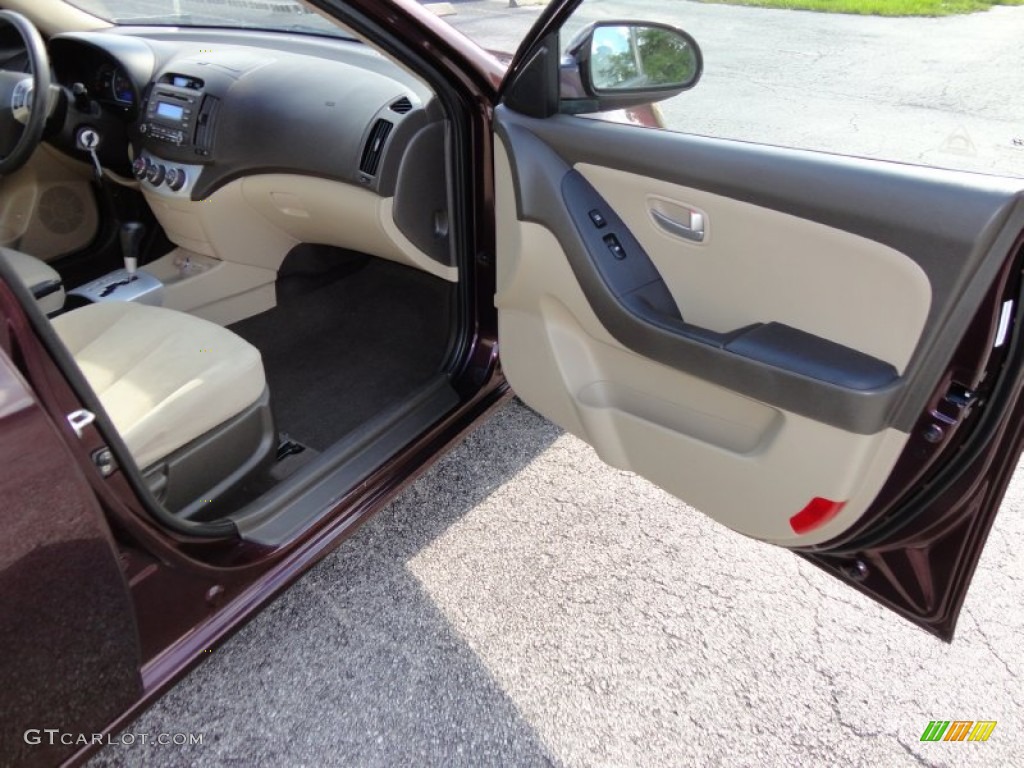 2009 Elantra GLS Sedan - Purple Rain / Beige photo #15