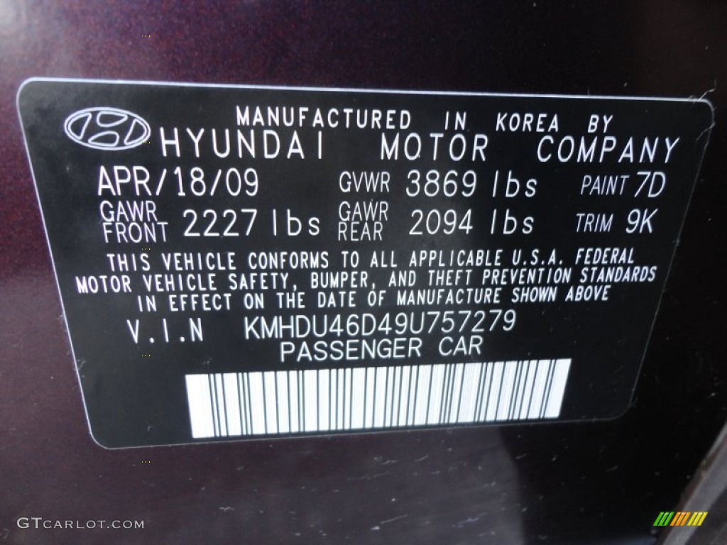 2009 Elantra GLS Sedan - Purple Rain / Beige photo #31