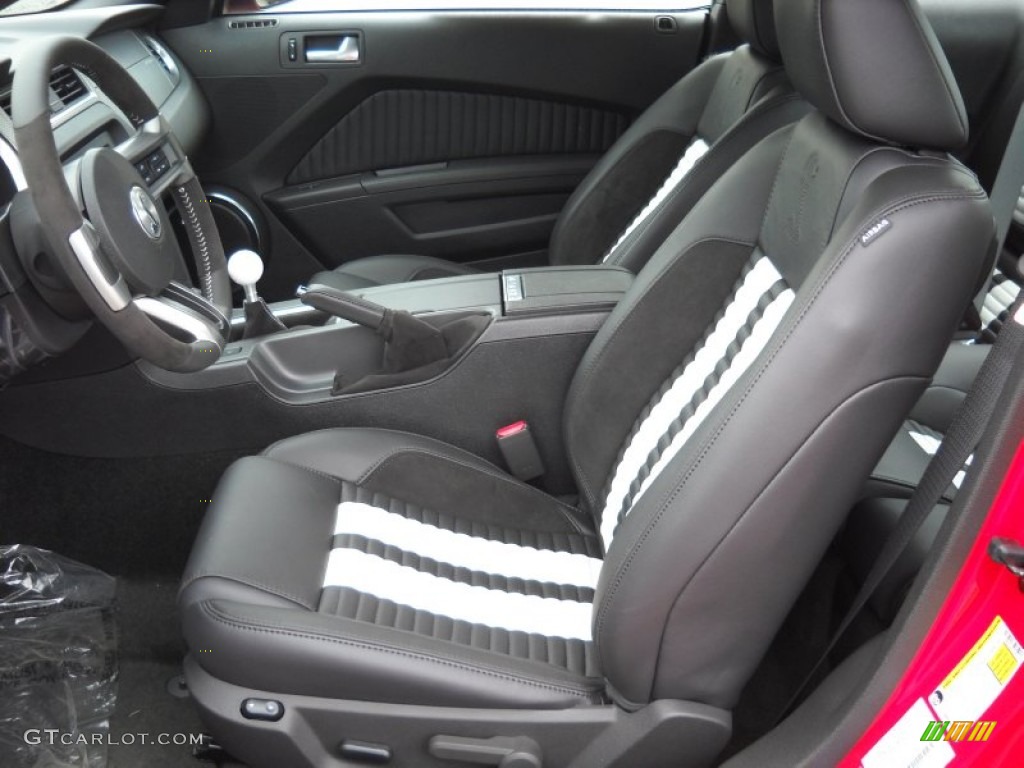 Charcoal Black/White Interior 2012 Ford Mustang Shelby GT500 SVT Performance Package Coupe Photo #51837706