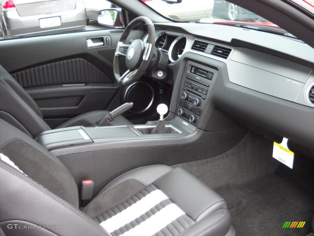 Charcoal Black/White Interior 2012 Ford Mustang Shelby GT500 SVT Performance Package Coupe Photo #51837865