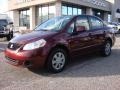 2008 Cherry Red Metallic Suzuki SX4 Sedan  photo #2