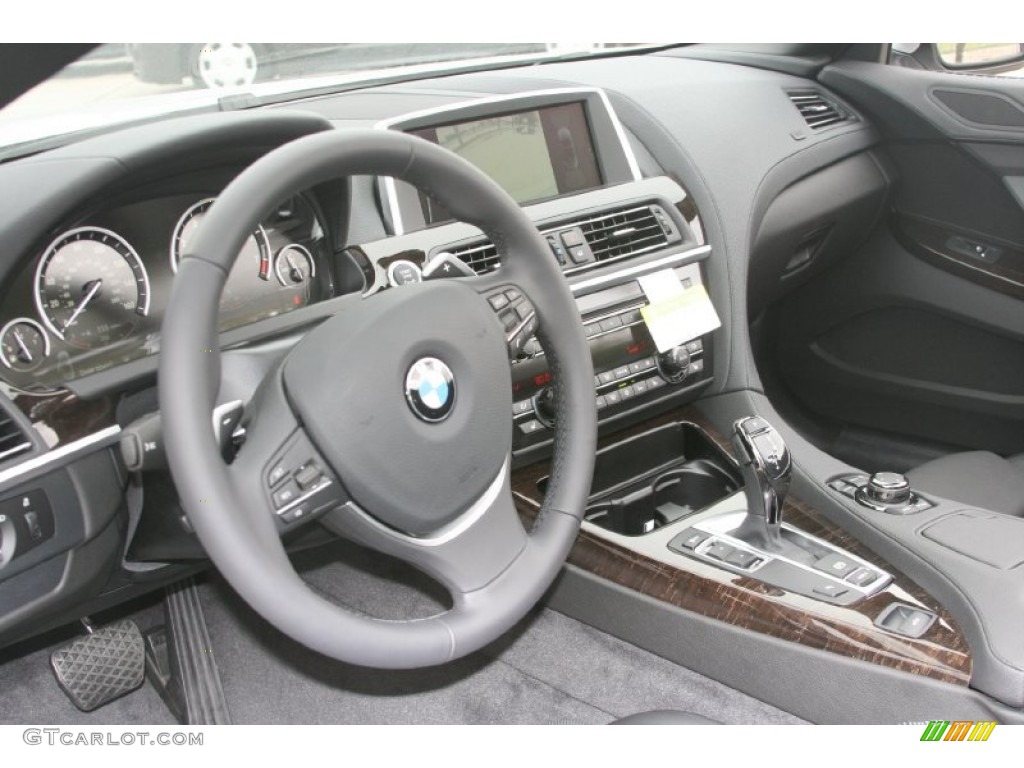 2012 BMW 6 Series 650i Convertible Black Nappa Leather Dashboard Photo #51842806