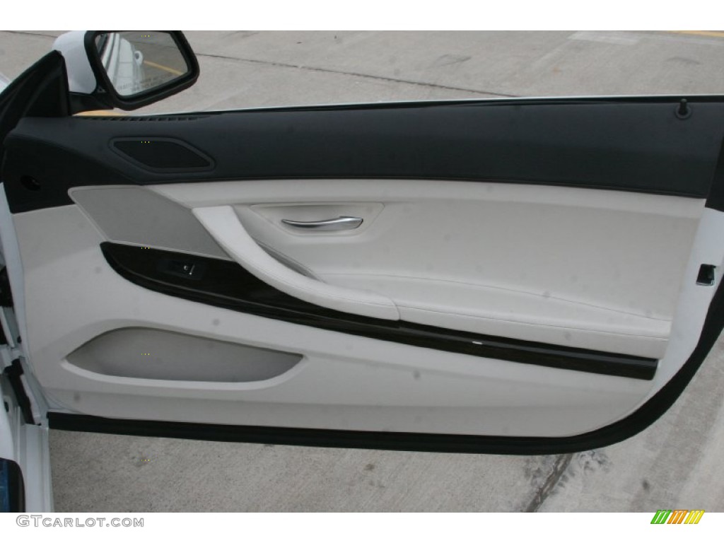 2012 BMW 6 Series 650i Convertible Ivory White Nappa Leather Door Panel Photo #51843394
