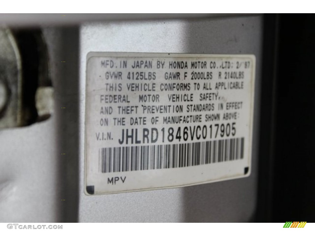 1997 CR-V 4WD - Sebring Silver Metallic / Charcoal photo #9