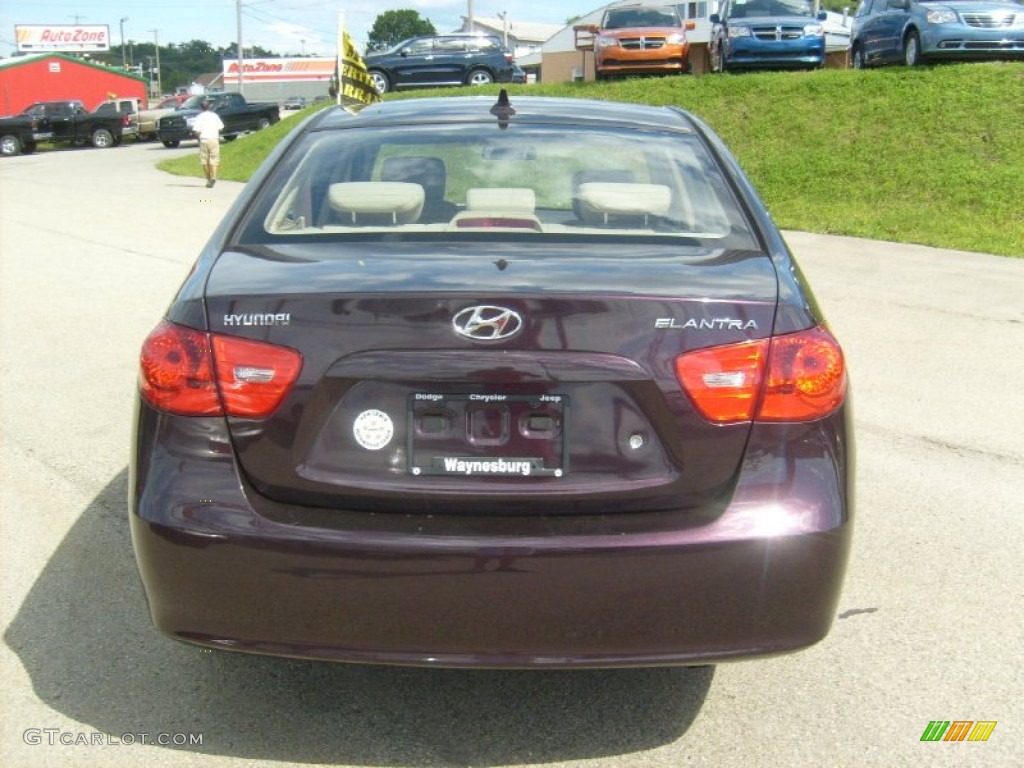 2009 Elantra GLS Sedan - Purple Rain / Beige photo #4