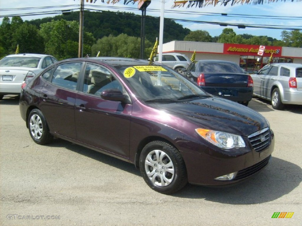 2009 Elantra GLS Sedan - Purple Rain / Beige photo #7