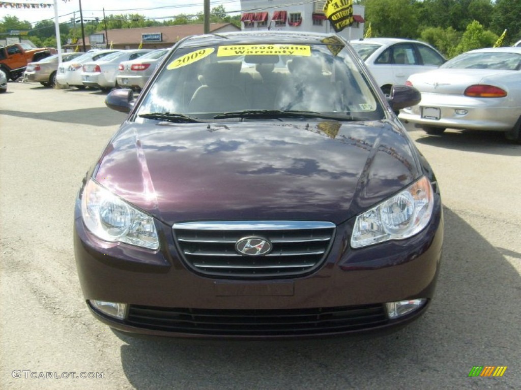 2009 Elantra GLS Sedan - Purple Rain / Beige photo #8
