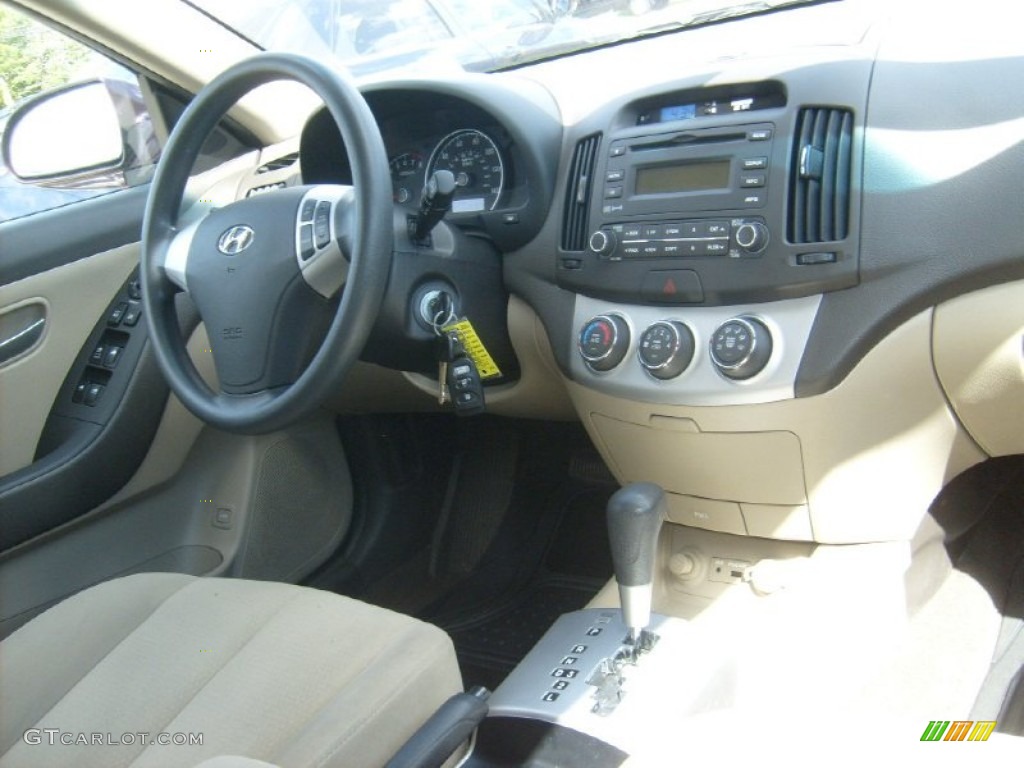 2009 Elantra GLS Sedan - Purple Rain / Beige photo #18