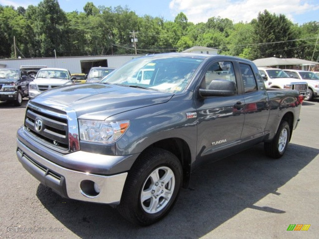 2010 Tundra SR5 Double Cab 4x4 - Slate Gray Metallic / Graphite Gray photo #3