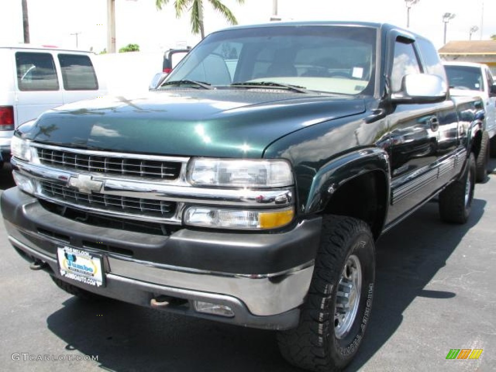 2001 Silverado 2500HD LS Extended Cab 4x4 - Forest Green Metallic / Tan photo #5