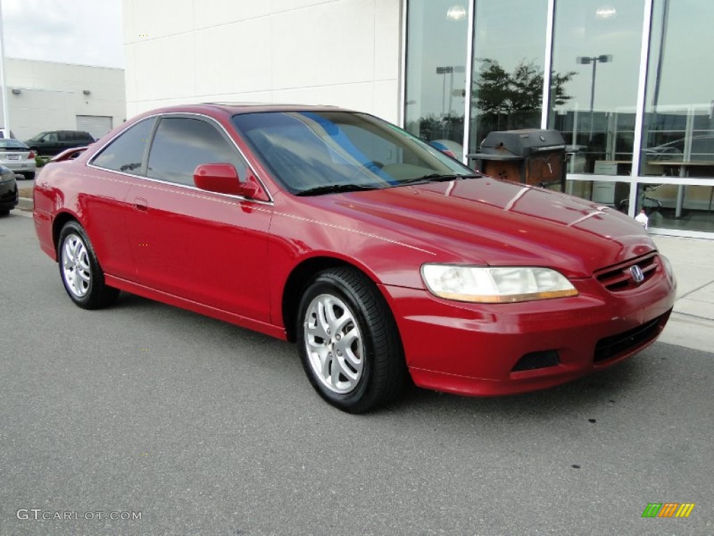 2002 Accord EX V6 Coupe - San Marino Red / Ivory photo #2