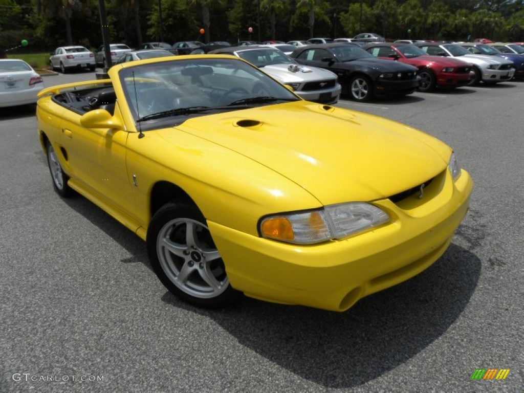 1998 Mustang SVT Cobra Convertible - Canary Yellow / Black photo #1