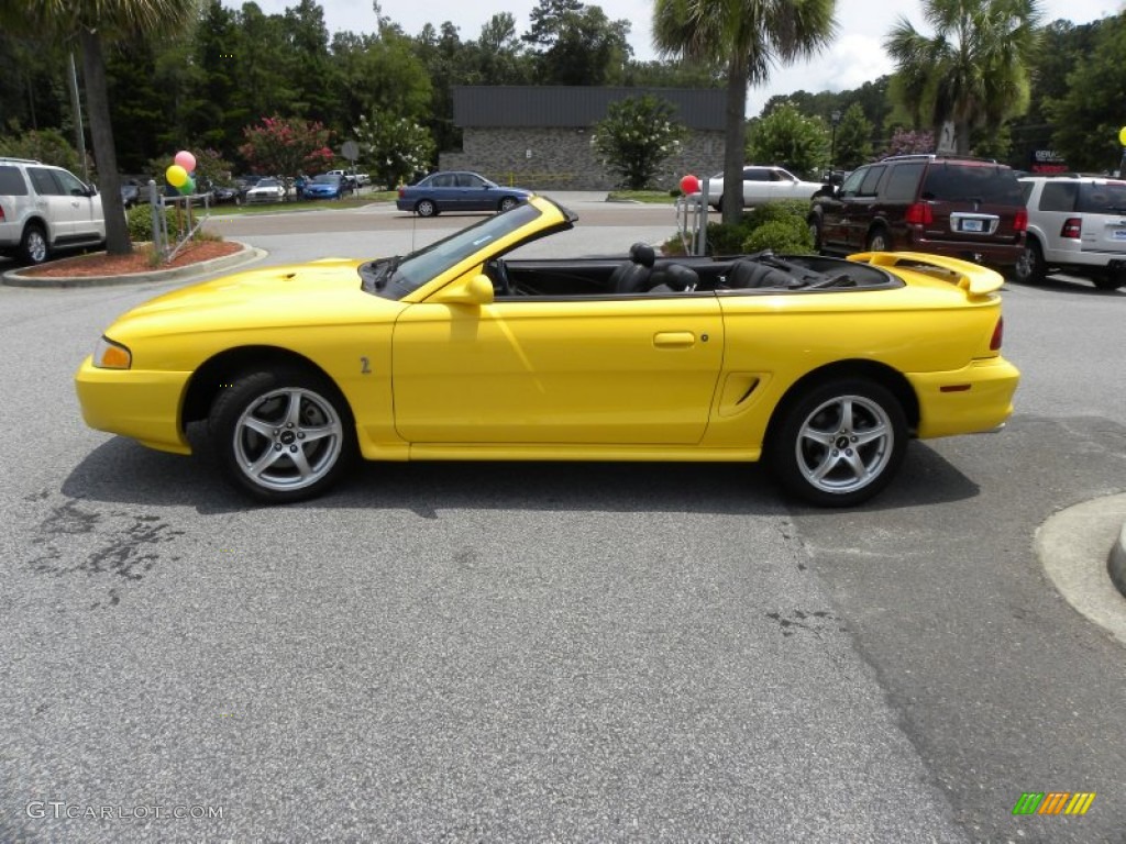 1998 Mustang SVT Cobra Convertible - Canary Yellow / Black photo #3
