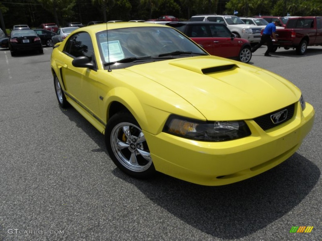 Zinc Yellow 2002 Ford Mustang GT Coupe Exterior Photo #51850604