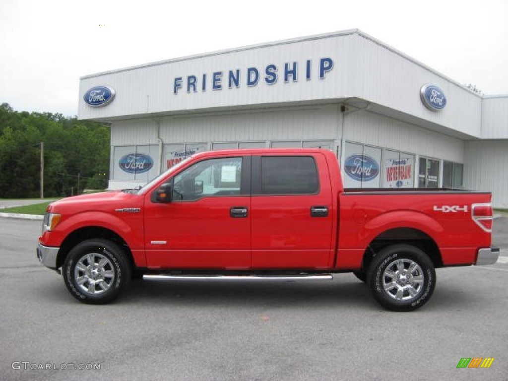 2011 F150 XLT SuperCrew 4x4 - Race Red / Steel Gray photo #1