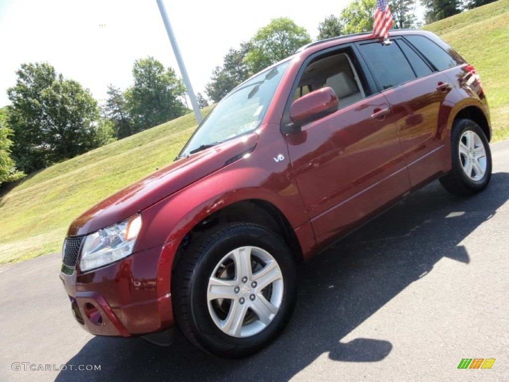 2008 Grand Vitara Luxury 4x4 - Vivid Red / Beige photo #1