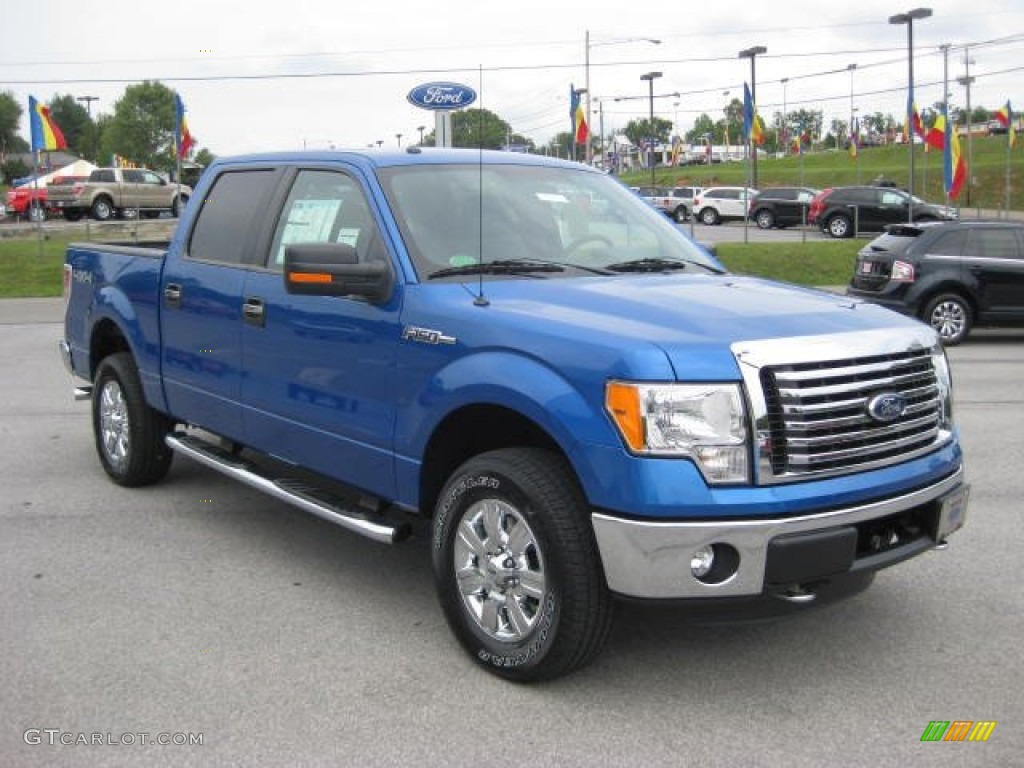 2011 F150 XLT SuperCrew 4x4 - Blue Flame Metallic / Steel Gray photo #4