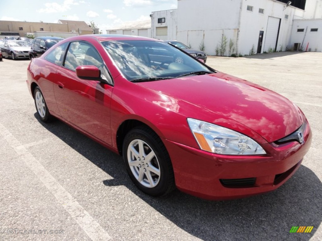 2004 Accord EX V6 Coupe - San Marino Red Pearl / Ivory photo #4