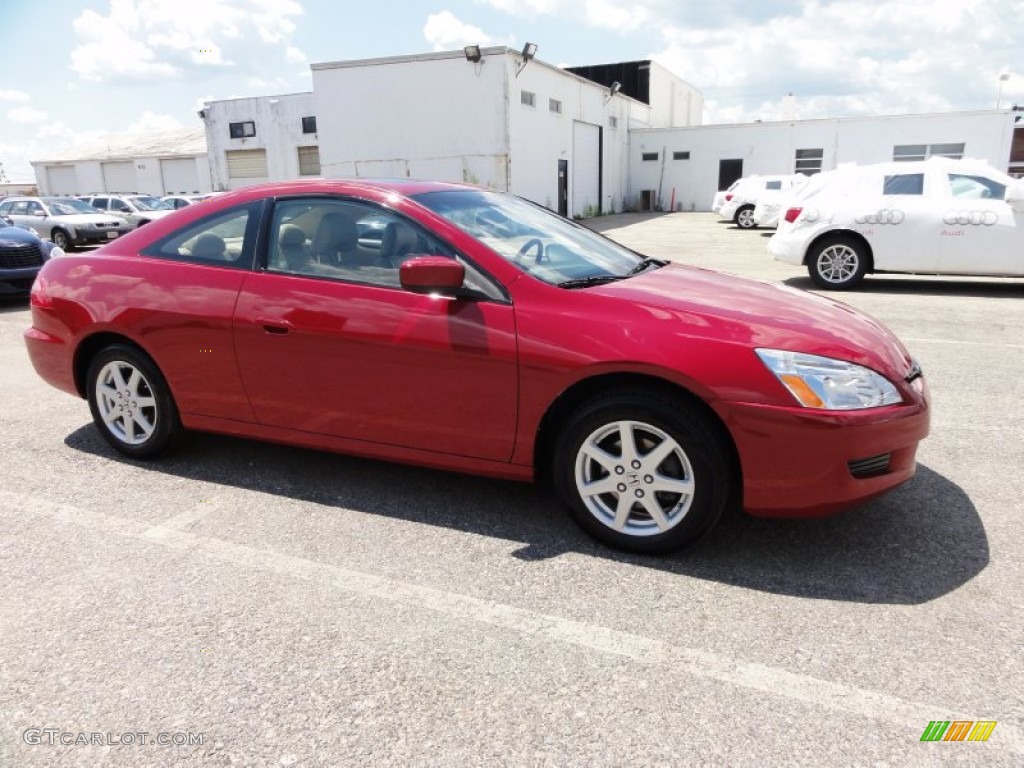 2004 Accord EX V6 Coupe - San Marino Red Pearl / Ivory photo #6