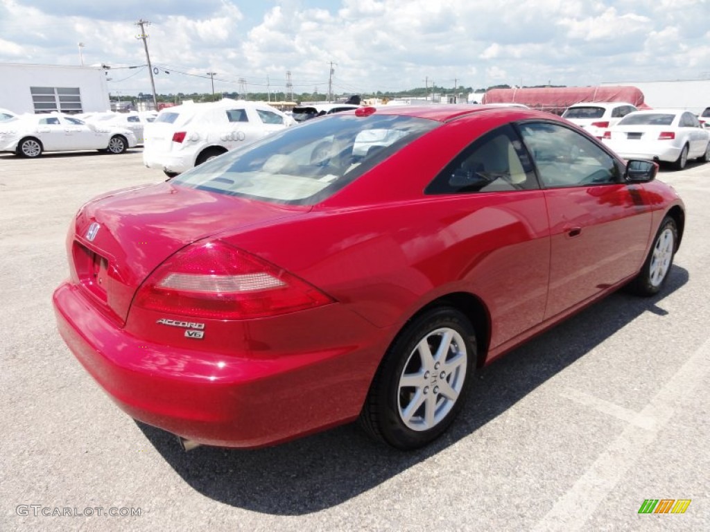 2004 Accord EX V6 Coupe - San Marino Red Pearl / Ivory photo #8