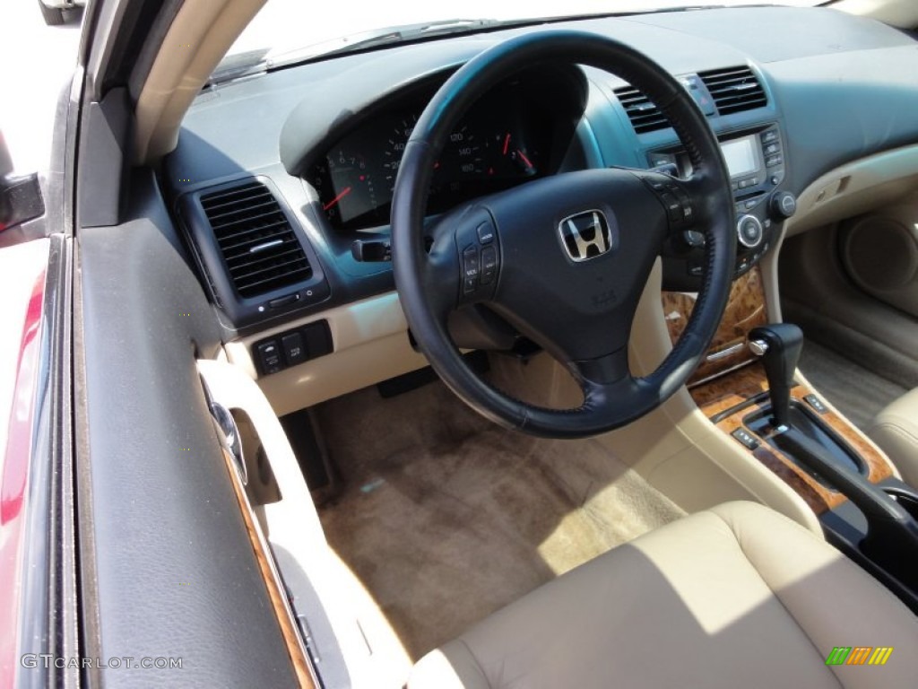 2004 Accord EX V6 Coupe - San Marino Red Pearl / Ivory photo #12