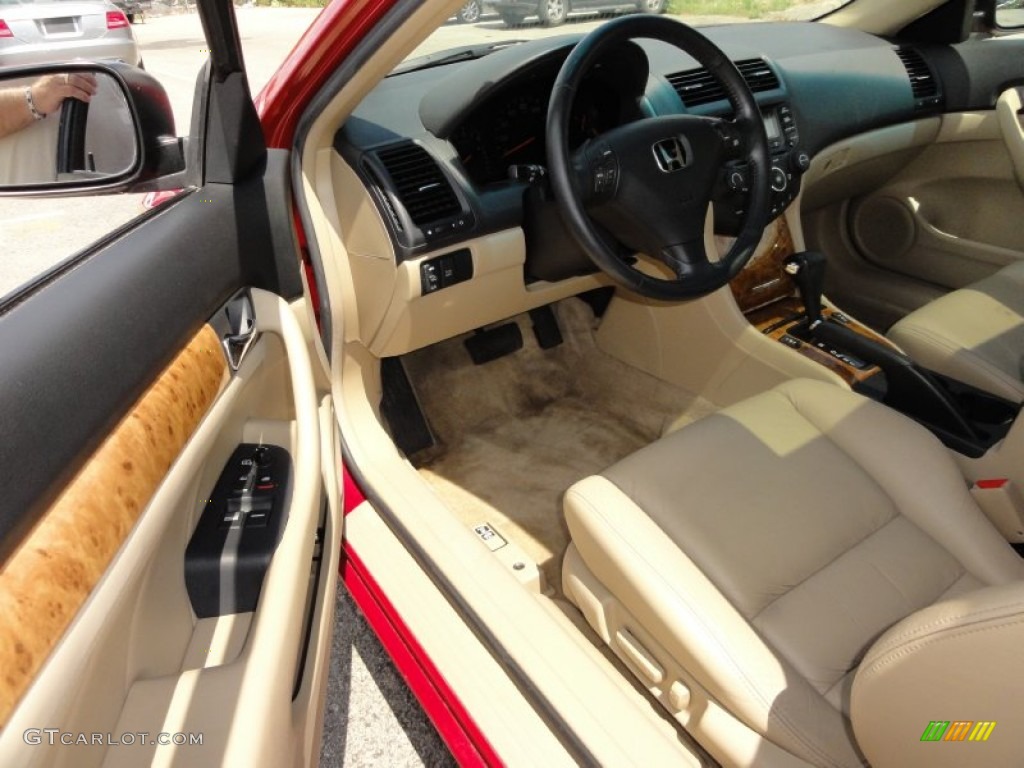 2004 Accord EX V6 Coupe - San Marino Red Pearl / Ivory photo #13