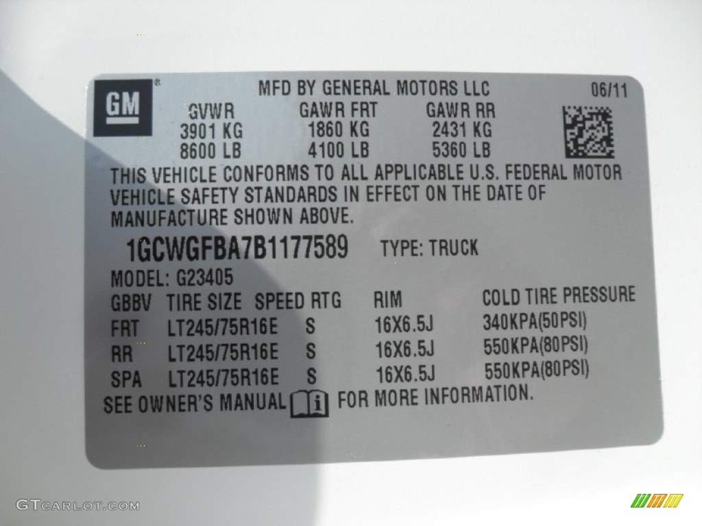 2011 Express 2500 Cargo Van - Summit White / Medium Pewter photo #6