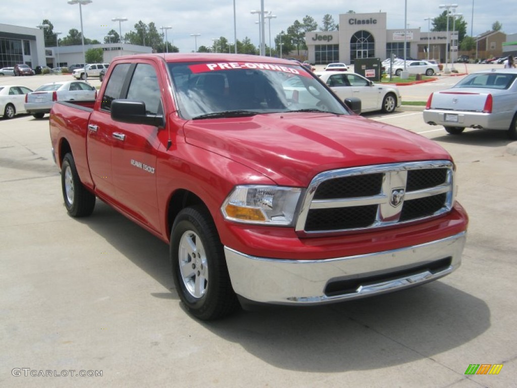 2011 Ram 1500 SLT Quad Cab - Flame Red / Dark Slate Gray/Medium Graystone photo #7