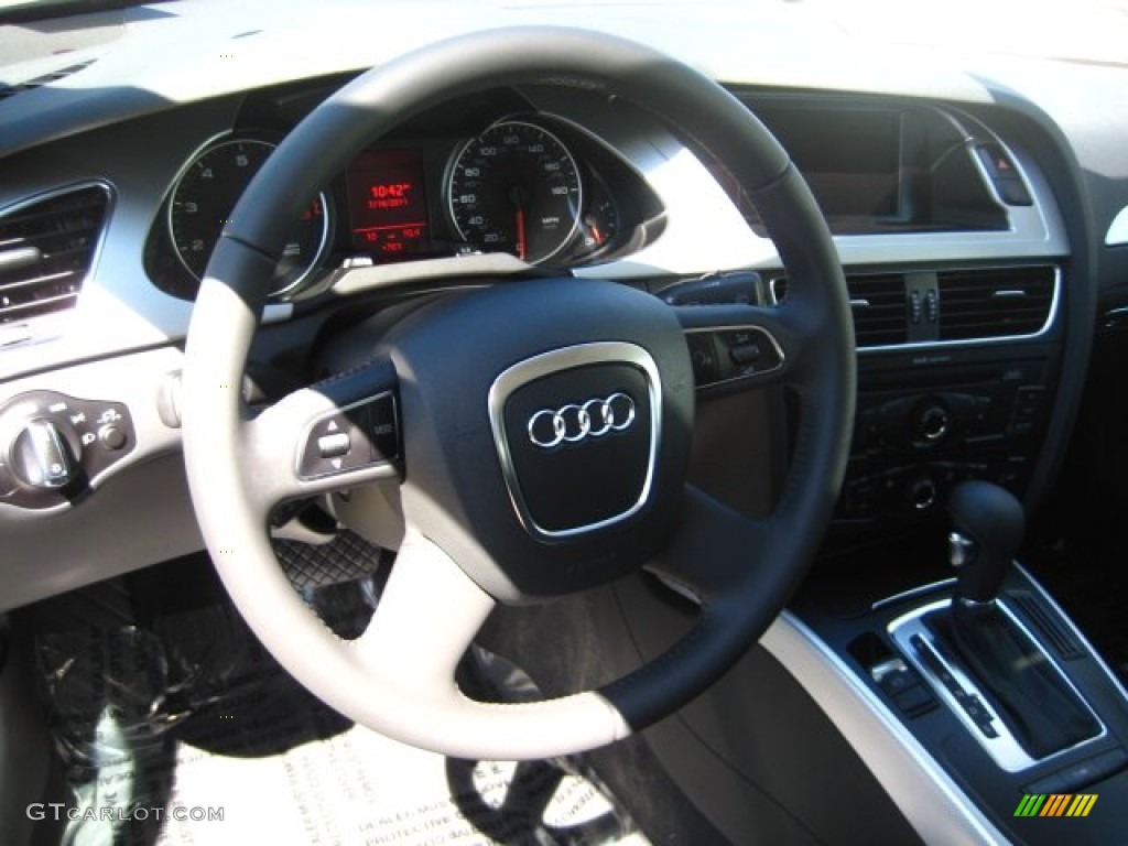 2012 Audi A4 2.0T Sedan Black Steering Wheel Photo #51870469