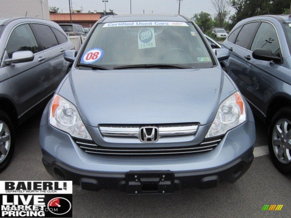 2008 CR-V EX-L - Glacier Blue Metallic / Gray photo #2