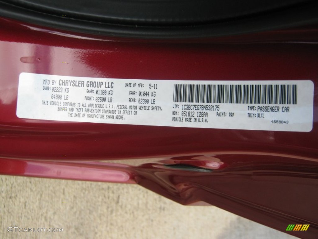 2011 200 Color Code PRP for Deep Cherry Red Crystal Pearl Photo #51871273
