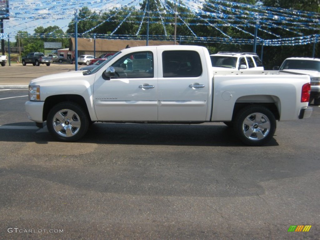 2011 Silverado 1500 LT Crew Cab - White Diamond Tricoat / Light Cashmere/Ebony photo #2