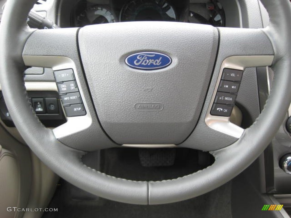2012 Ford Fusion SEL Medium Light Stone Steering Wheel Photo #51873520