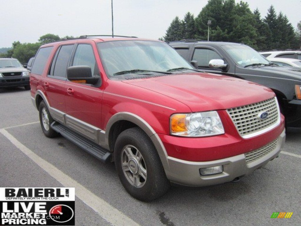 2003 Expedition Eddie Bauer 4x4 - Laser Red Tinted Metallic / Medium Parchment photo #1