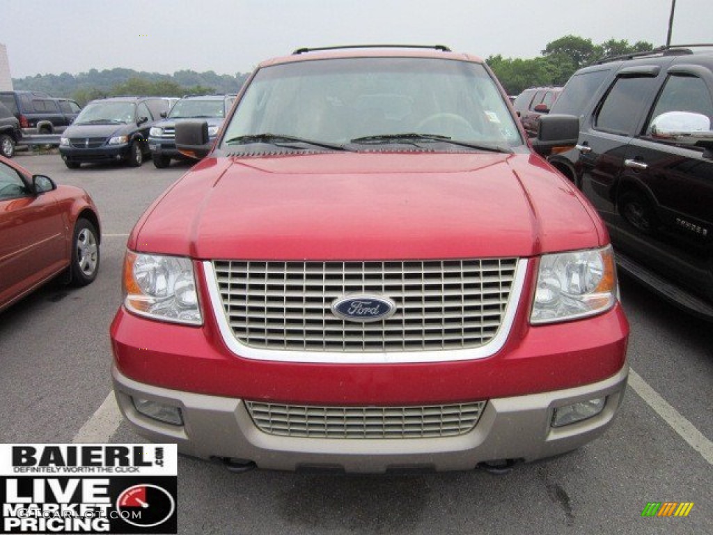 2003 Expedition Eddie Bauer 4x4 - Laser Red Tinted Metallic / Medium Parchment photo #2